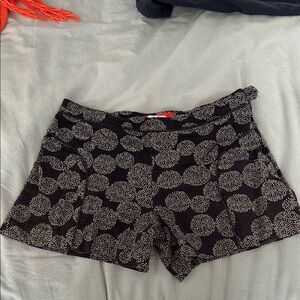 Cartonnier Black High Waist Shorts with Bold Pattern
